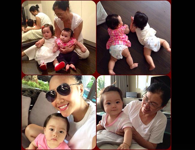 Hình ảnh sinh hoạt thường ngày của hai mẹ con Đoan Trang khiến fan thích thú.
