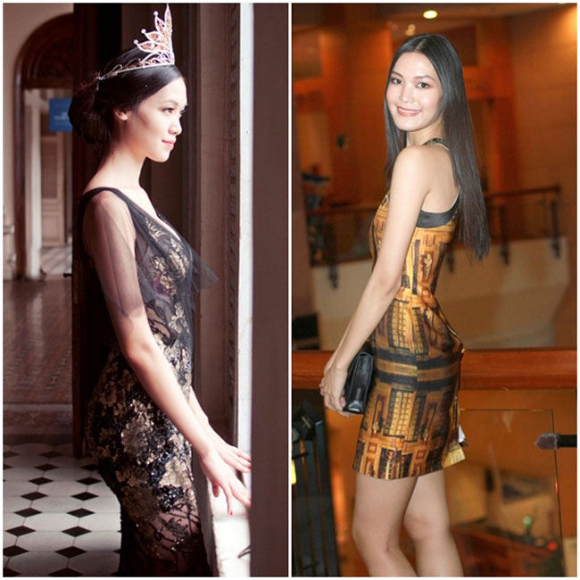 Hoa hậu Thùy Dung cũng sở hữu thân hình rất mỏng manh
