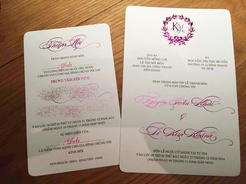 Thiệp cưới giản dị của Lê Khánh và bạn trai 10 năm - 1