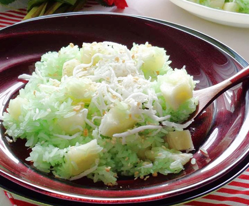 Xôi lá dứa khoai mì cho bữa sáng giản dị - 8