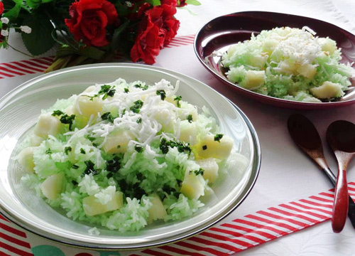 Xôi lá dứa khoai mì cho bữa sáng giản dị - 7