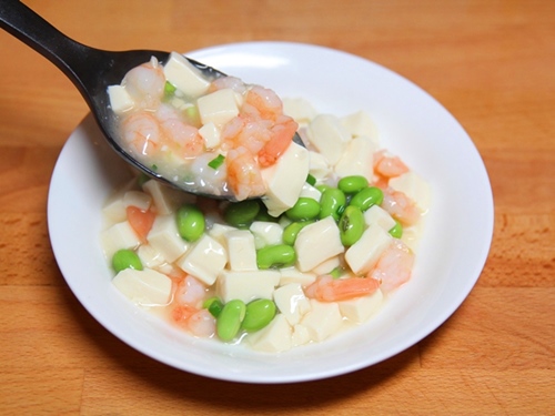 Đậu hũ sốt tôm đơn giản, trôi cơm - 8