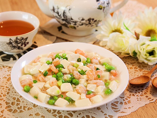 Đậu hũ sốt tôm đơn giản, trôi cơm - 10