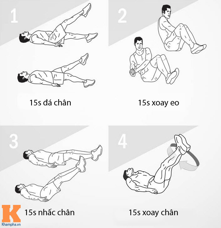 Giáo án 30 ngày tập HIIT đốt mỡ siêu tốc: Ngày 15 - 1