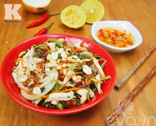 Giòn ngon nộm rau rút ức gà - 9