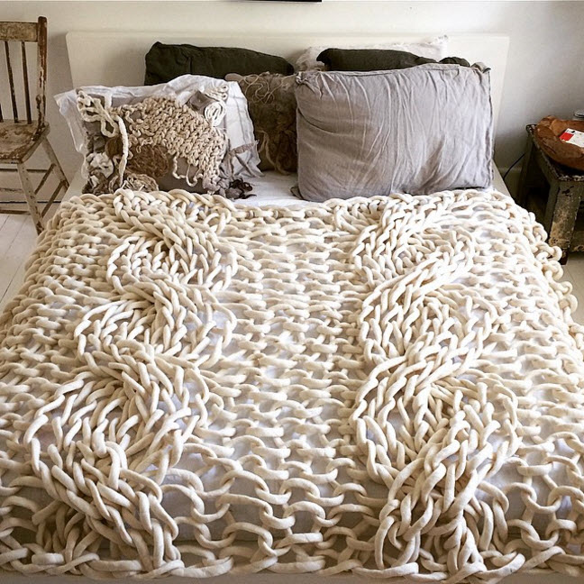 Chị em khắp nơi phát sốt mốt đan chăn len khổng lồ - 6