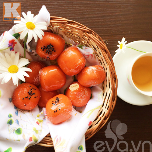 Bánh gấc nhân đậu xanh đẹp mắt, ngon miệng - 7