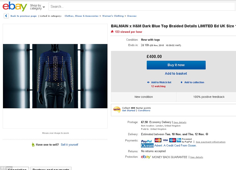 Balmain x Hamp;M xuất hiện trên Ebay với giá quot;cắt cổquot; - 2