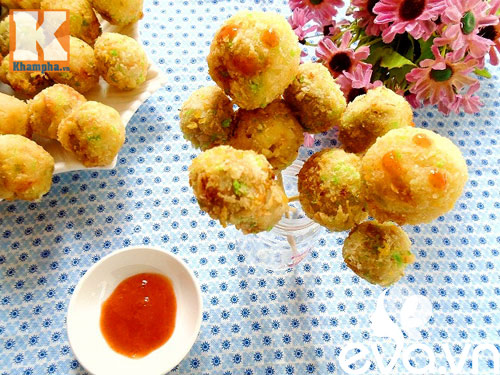 Khoai tây bọc chả gà viên chiên xù - 10