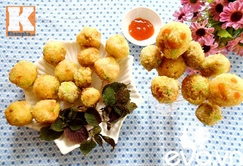 Khoai tây bọc chả gà viên chiên xù - 9