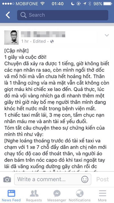 Câu chuyện “Đồ hèn, tránh ra” đáng suy ngẫm của nhân chứng vụ taxi đâm liên hoàn - 1