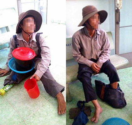 Bắt quả tang thanh niên lành lặn giả cụt chân đi ăn xin - 2