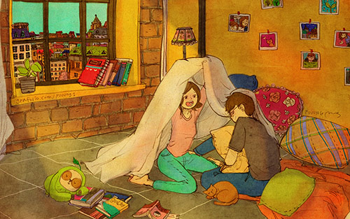Cặp đôi chụp ảnh cưới theo bộ tranh vẽ tình yêu Hàn Quốc đình đám - 1