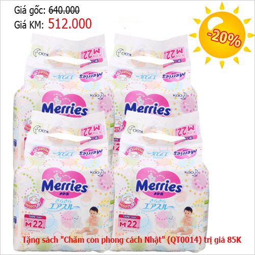 Giảm giá 20%, tặng thêm thỏ Noel khi mua tã Merries - 1