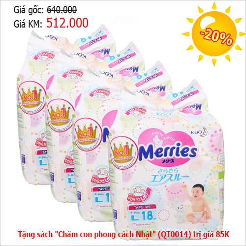 Giảm giá 20%, tặng thêm thỏ Noel khi mua tã Merries - 2