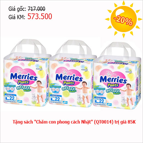 Giảm giá 20%, tặng thêm thỏ Noel khi mua tã Merries - 3