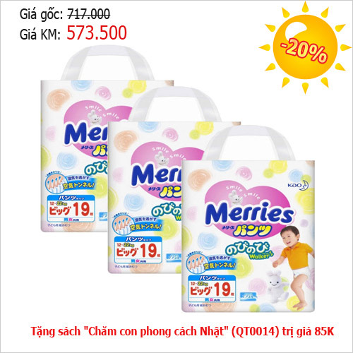 Giảm giá 20%, tặng thêm thỏ Noel khi mua tã Merries - 4