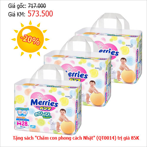 Giảm giá 20%, tặng thêm thỏ Noel khi mua tã Merries - 5