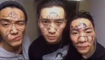 Hài hước trào lưu vẽ người lên mặt của giới trẻ châu Á - 5