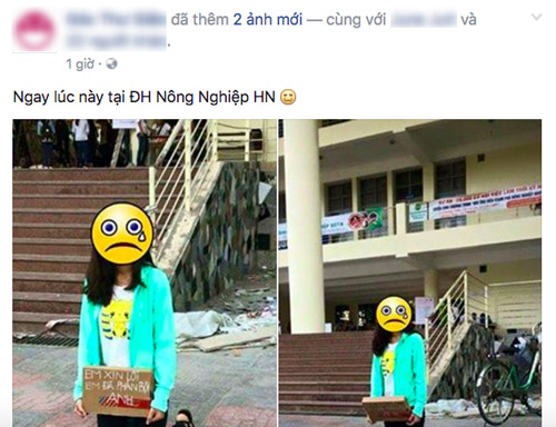 Cô gái “hot” nhất trong ngày: Quỳ giữa sân trường “Em xin lỗi , em đã phản bội anh” - 1