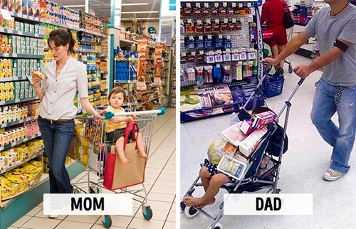 Loạt ảnh chứng minh sự khác nhau quot;không thể chân thực hơnquot; khi bố và mẹ chăm con - 1