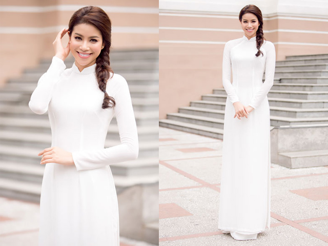 Chẳng cần đồ hiệu, Phạm Hương và Kỳ Duyên vẫn đẹp thoát tục với áo dài trắng - 6
