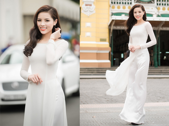 Chẳng cần đồ hiệu, Phạm Hương và Kỳ Duyên vẫn đẹp thoát tục với áo dài trắng - 5