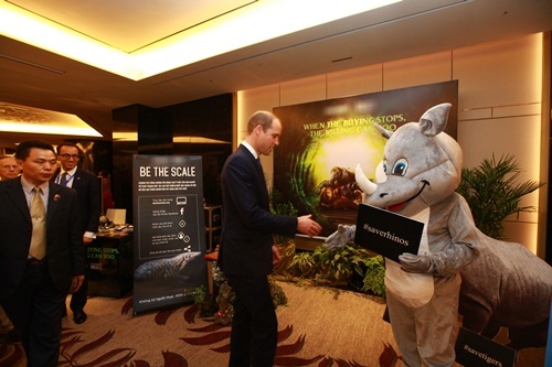 Hoàng tử William dễ thương bắt tay tê giác trong sự kiện ở Việt Nam - 3