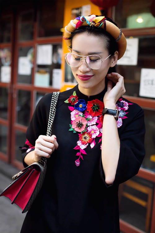 Những cách mặc áo dài cách tân với quần âu đẹp ngất ngây! - 7