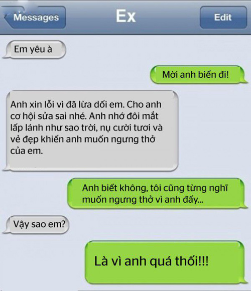 Cười đau bụng với loạt tin nhắn của tình cũ “phũ” đừng hỏi! - 6