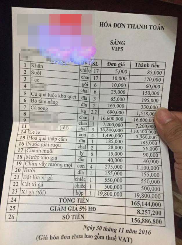 quot;Toát mồ hôiquot; khi nhìn hóa đơn thanh toán một quot;bữa ăn nhà người taquot; lên tới tiền trăm triệu - 1