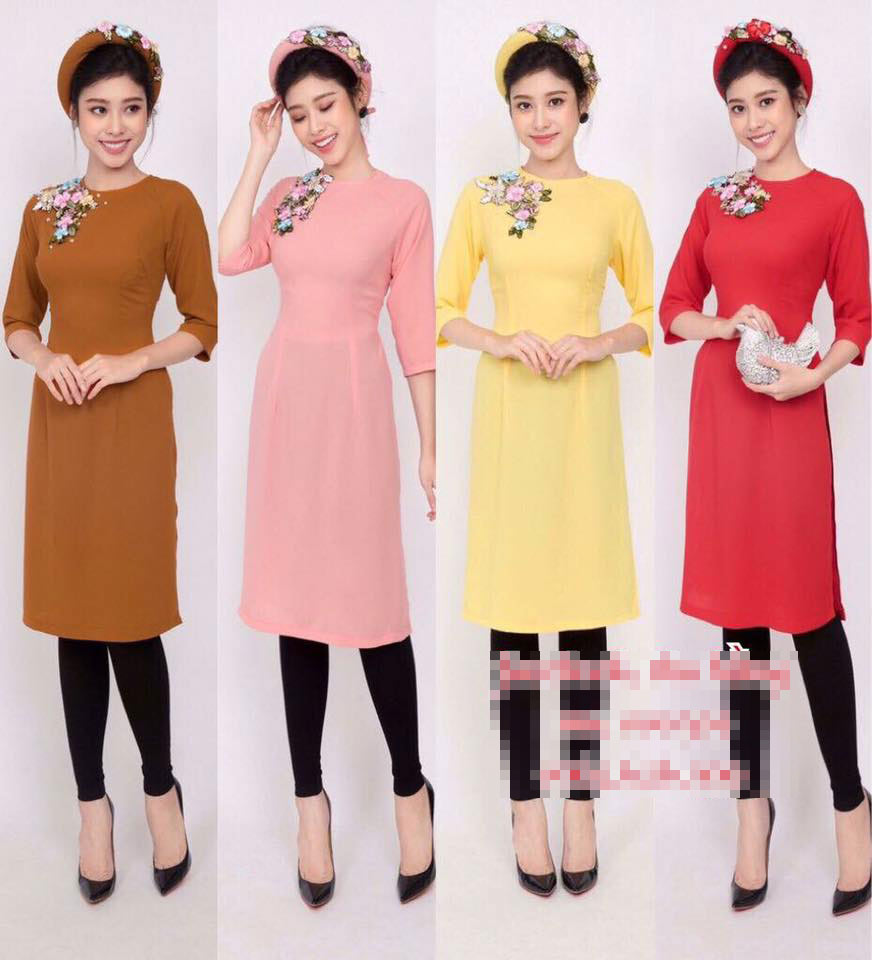 Áo dài thêu ruy băng hot nhất năm nay
