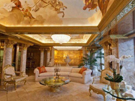 "Cung điện trên không" dát vàng choáng ngợp của Tổng thống Mỹ Donald Trump