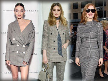 Mùa lạnh, thích gợi cảm hay ưa kín đáo, cứ chọn vải kẻ xám, đảm bảo đẹp như Sao!