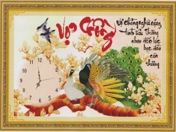 Những mẫu tranh thêu chữ thập đồng hồ đẹp và sang nhất cho chị em tham khảo