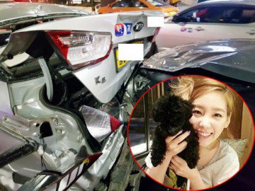 Sự thật thông tin trưởng nhóm SNSD Taeyeon ôm chó khi lái xe, gây tai nạn nghiêm trọng