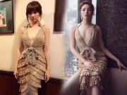 Thời trang - Dù chân ngắn, Hari Won vẫn không lép vế trước HH Kỳ Duyên và Minh Triệu khi đụng váy
