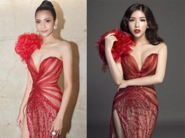 Á hậu Trương Thị May bất ngờ đụng váy hoa râm bụt với Khánh Phương