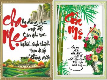Gợi ý những mẫu tranh thêu chữ thập cha mẹ đẹp và ý nghĩa nhất