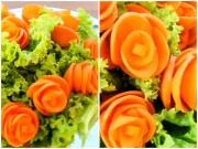 Bếp Eva - Tỉa cà rốt hình hoa hồng cực đơn giản để trang trí đĩa ăn