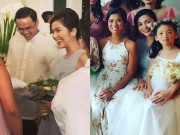 Làng sao - Tăng Thanh Hà vác bụng bầu 7 tháng dự đám cưới chị chồng tại Philippines