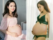 Bà bầu - Hot girl xinh như Tâm Tít diện nội y khoe bụng bầu 9 tháng