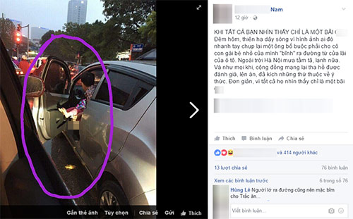 Mưa lạnh, đường tắc, ông bố cho con “bĩnh” ngay trên phố khiến dân mạng tranh cãi kịch liệt - 2