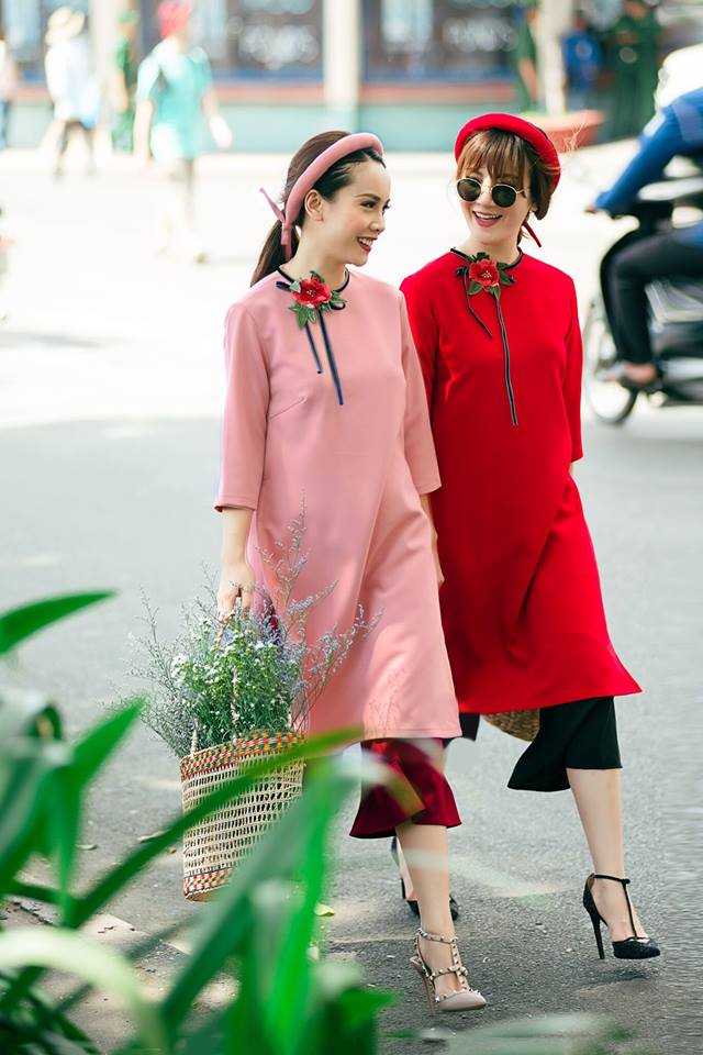 Học sao Việt cách mặc áo dài vừa tôn dáng vừa sang chảnh chơi Tết - 5