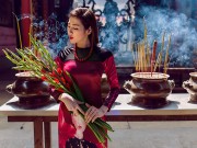 Thời trang - Á hậu Tú Anh khoe vẻ đẹp truyền thống với bộ ảnh áo dài