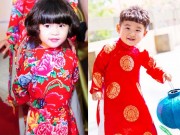Thời trang - Các sao nhí "gọi mùa xuân về" với áo dài sặc sỡ