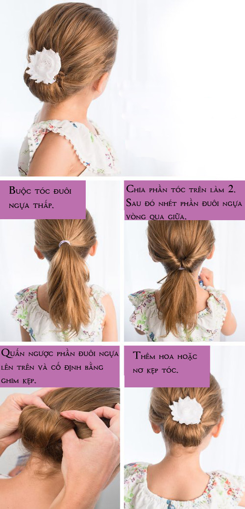 5 kiểu tóc dễ thương mà dễ làm cho bé gái tung tăng chơi tết