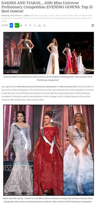 Váy dạ hội đẹp xuất sắc, tin vui lại đến với Lệ Hằng tại Miss Universe 2016 - 1