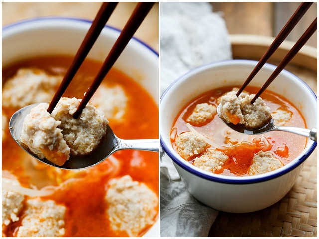 Canh cà chua thịt viên nóng hổi, thơm ngọt cho cả nhà