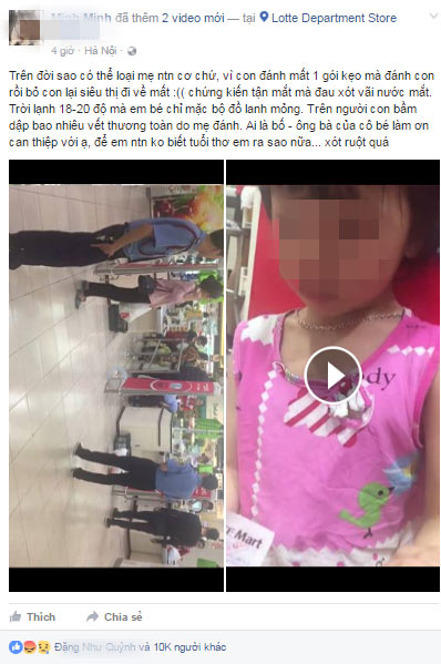 Hà Nội: Mẹ đánh con tới tấp tại siêu thị chỉ vì... đánh mất một gói kẹo - 1